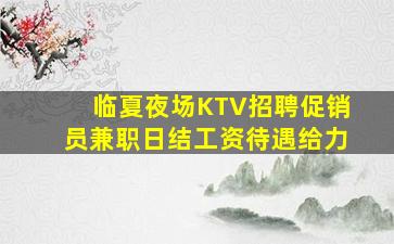 临夏夜场KTV招聘促销员兼职日结工资待遇给力